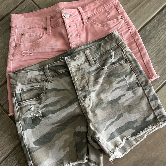 Time and Tru Pants - Camo and Pink Denim Shorts Set